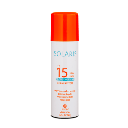 Protetor Solar Aerossol FPS 15 UVA e UVB Solaris 150ml