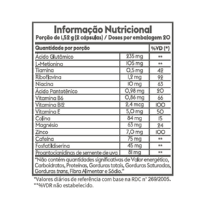 Suplemento Alimentar Para Auxílio De Performance De Atenção HND Active & Flow 40 Cápsulas