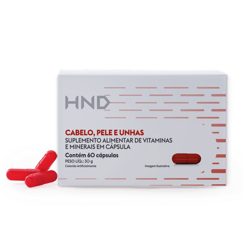 Suplemento Alimentar para Cabelo, Pele e Unhas HND 60 Cápsulas