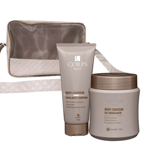 Kit Bolsa + Gel Redutor de Medidas + Esfoliante Body Contour Corps Lígnea