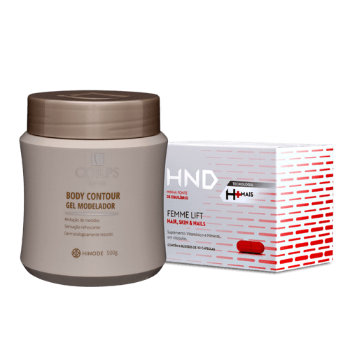 Kit Gel Redutor de Medidas Corps Lígnea e Suplemento Femme Lift HND