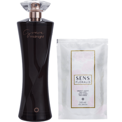 Kit Especial Grace Midnight com Refil Sabonete Líquido para as Mãos Sens Floralis